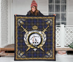 Fletcher of Dunans Tartan Crest Premium Quilt - Celtic Thistle Style