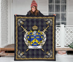 Fowler Tartan Crest Premium Quilt - Celtic Thistle Style