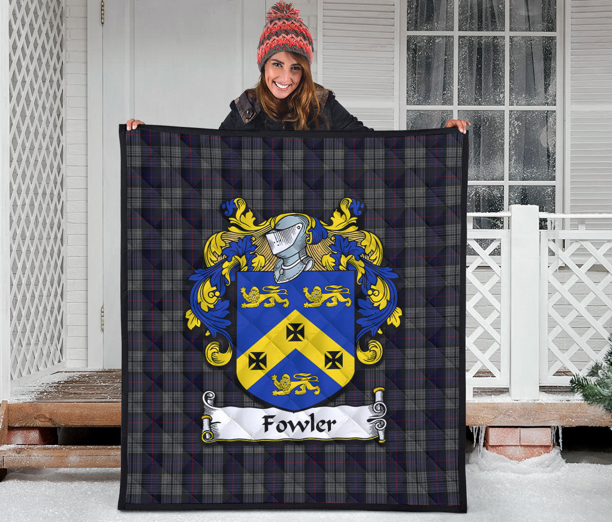 Fowler Family Tartan Crest Quilt