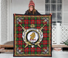 Fullarton Tartan Crest Premium Quilt - Celtic Thistle Style