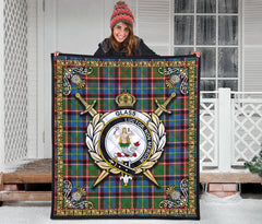 Glass Tartan Crest Premium Quilt - Celtic Thistle Style