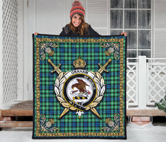 Graham of Montrose Ancient Tartan Crest Premium Quilt - Celtic Thistle Style