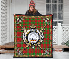 Grierson Tartan Crest Premium Quilt - Celtic Thistle Style