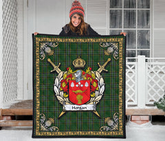 Horgan Tartan Crest Premium Quilt - Celtic Thistle Style