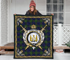 Johnstone Modern Tartan Crest Premium Quilt - Celtic Thistle Style