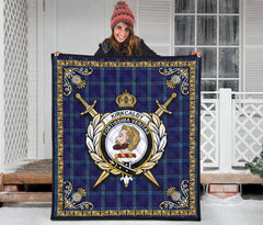 Kirkcaldy Tartan Crest Premium Quilt - Celtic Thistle Style