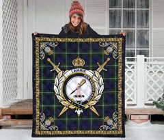 Lammie Tartan Crest Premium Quilt - Celtic Thistle Style