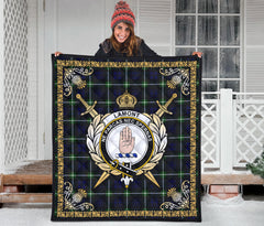 Lamont Modern Tartan Crest Premium Quilt - Celtic Thistle Style