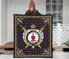 Logan Modern Tartan Crest Premium Quilt - Celtic Thistle Style