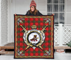 MacAulay Modern Tartan Crest Premium Quilt - Celtic Thistle Style