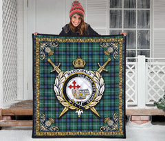 MacDonald of the Isles Hunting Ancient Tartan Crest Premium Quilt - Celtic Thistle Style