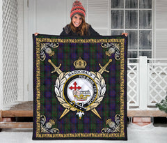 MacDonald Tartan Crest Premium Quilt - Celtic Thistle Style