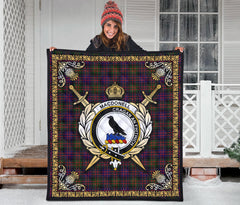 MacDonnell of Glengarry Modern Tartan Crest Premium Quilt - Celtic Thistle Style