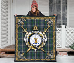 MacDowall Tartan Crest Premium Quilt - Celtic Thistle Style