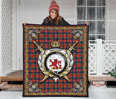 MacDuff Ancient Tartan Crest Premium Quilt - Celtic Thistle Style