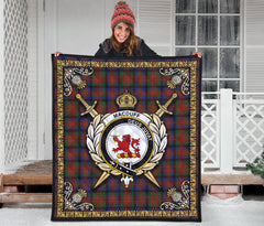 MacDuff Hunting Modern Tartan Crest Premium Quilt - Celtic Thistle Style