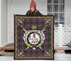 MacFarlane Hunting Modern Tartan Crest Premium Quilt - Celtic Thistle Style