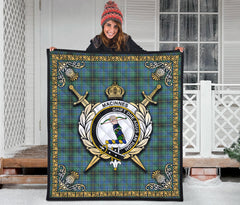 MacInnes Ancient Tartan Crest Premium Quilt - Celtic Thistle Style