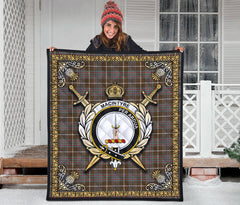 MacIntyre Hunting Weathered Tartan Crest Premium Quilt - Celtic Thistle Style