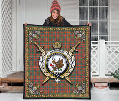 MacKinnon Ancient Tartan Crest Premium Quilt - Celtic Thistle Style