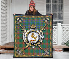 MacKintosh Hunting Ancient Tartan Crest Premium Quilt - Celtic Thistle Style