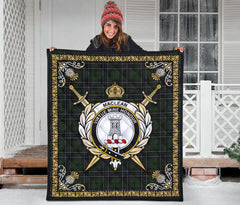 MacLean Hunting Tartan Crest Premium Quilt - Celtic Thistle Style