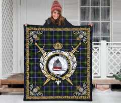 MacNeil of Barra Modern Tartan Crest Premium Quilt - Celtic Thistle Style