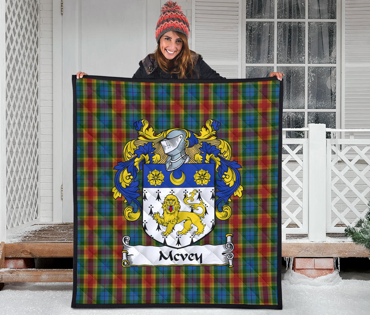 Mcvey Family Tartan Crest Quilt