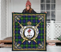 Meldrum Tartan Crest Premium Quilt - Celtic Thistle Style