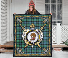 Melville Tartan Crest Premium Quilt - Celtic Thistle Style