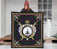 Morrison Modern Tartan Crest Premium Quilt - Celtic Thistle Style