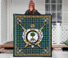 Mowat Ancient Tartan Crest Premium Quilt - Celtic Thistle Style