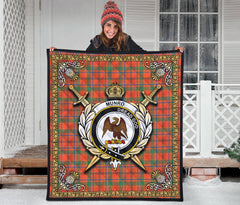 Munro Ancient Tartan Crest Premium Quilt - Celtic Thistle Style