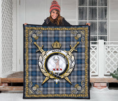 Napier Modern Tartan Crest Premium Quilt - Celtic Thistle Style