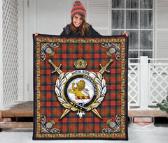 Nicolson Ancient Tartan Crest Premium Quilt - Celtic Thistle Style