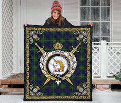 Oliphant Modern Tartan Crest Premium Quilt - Celtic Thistle Style