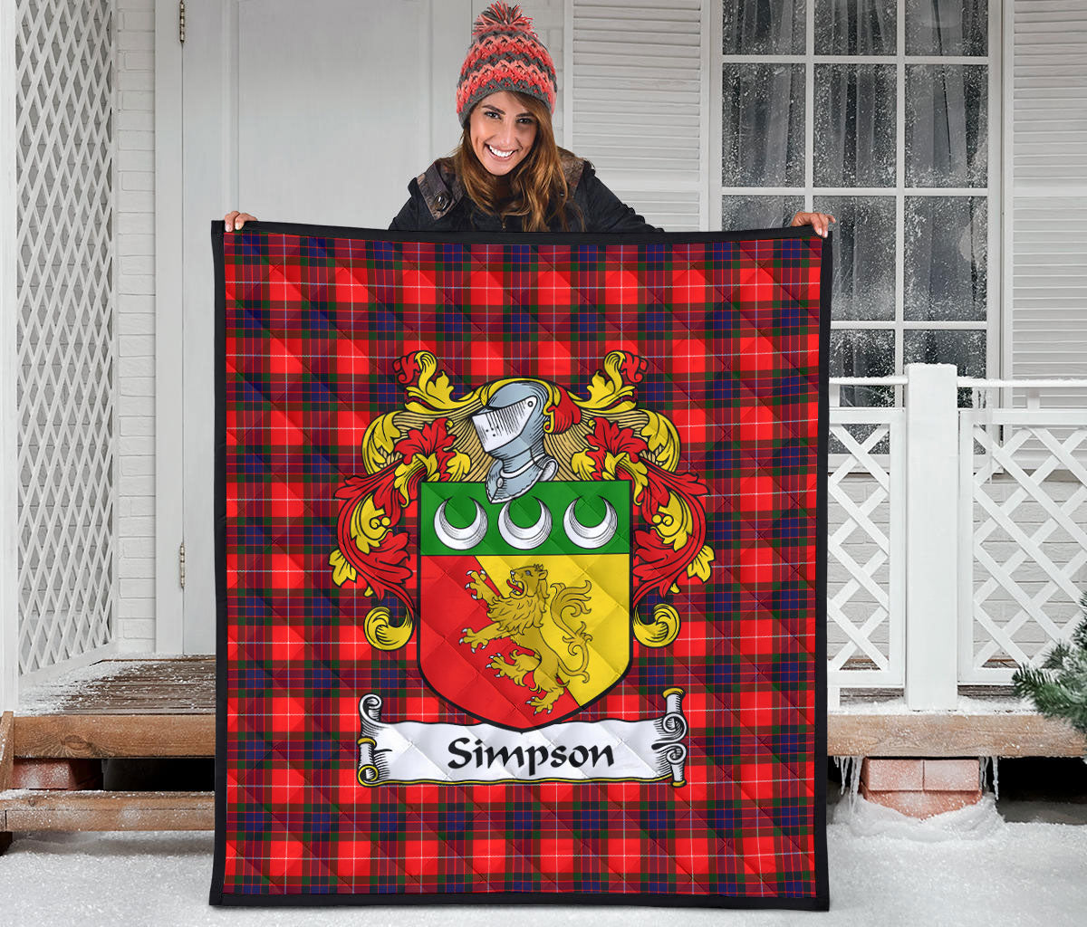 Simpson Family Tartan Crest Quilt