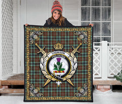 Thomson Hunting Modern Tartan Crest Premium Quilt - Celtic Thistle Style