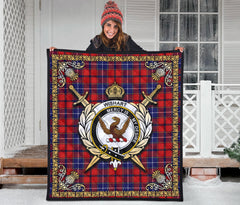 Wishart Dress Tartan Crest Premium Quilt - Celtic Thistle Style