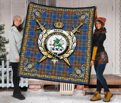 Beath Ancient Tartan Crest Premium Quilt - Celtic Thistle Style