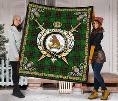 Beveridge Tartan Crest Premium Quilt - Celtic Thistle Style