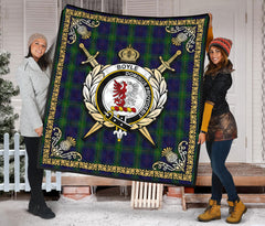 Boyle Tartan Crest Premium Quilt - Celtic Thistle Style