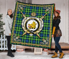 Campbell of Breadalbane Ancient Tartan Crest Premium Quilt - Celtic Thistle Style