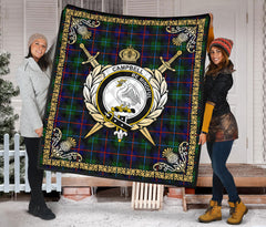 Campbell of Cawdor Modern Tartan Crest Premium Quilt - Celtic Thistle Style