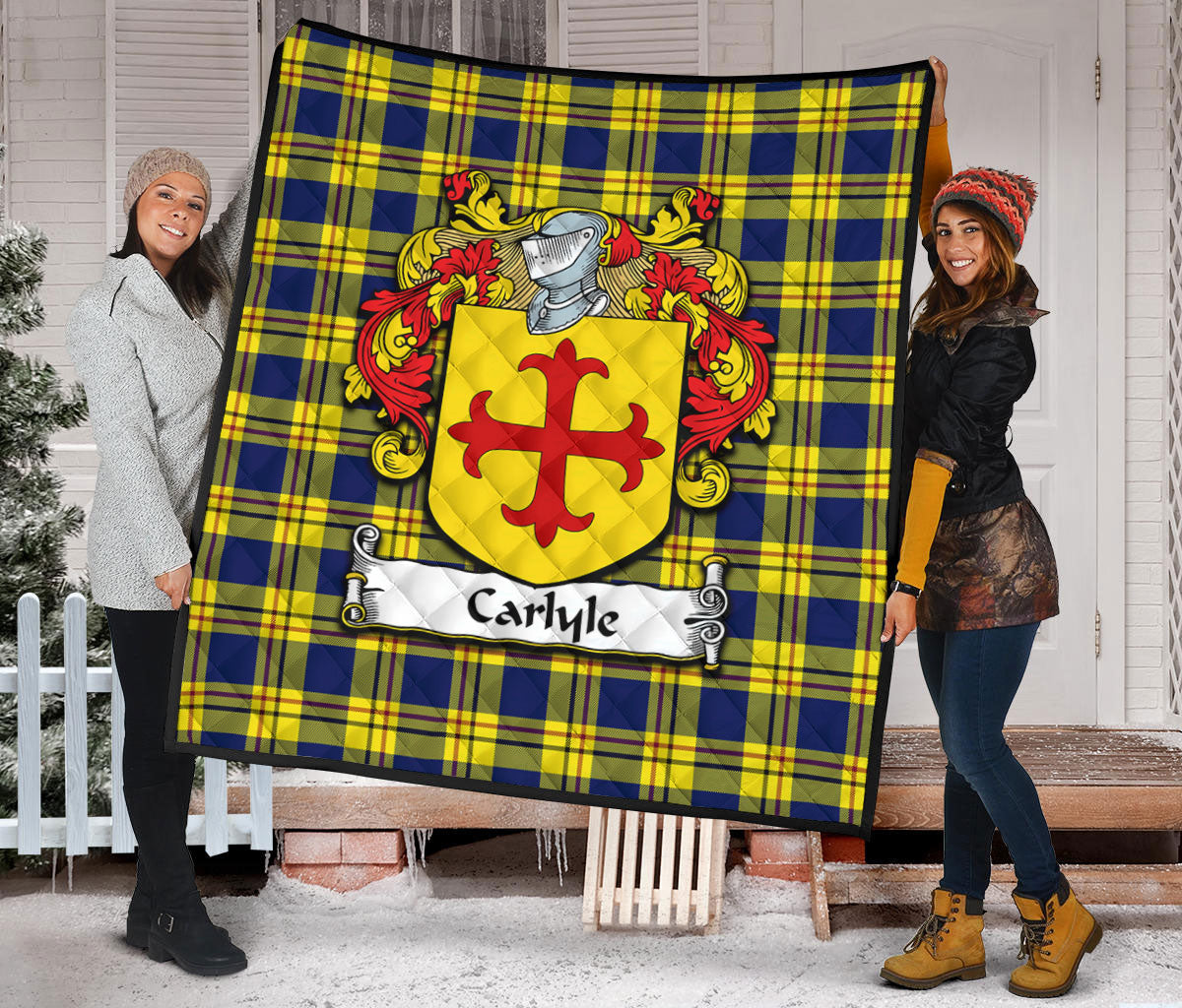 Carlyle Family Tartan Crest Quilt