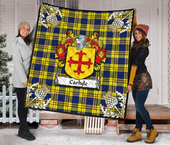 Carlyle Tartan Crest Premium Quilt - Gold Thistle Style