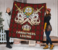 Carruthers Tartan Crest Legend Gold Royal Premium Quilt