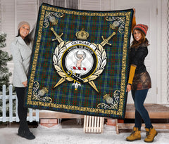 Cathcart Tartan Crest Premium Quilt - Celtic Thistle Style