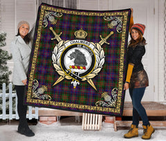 Chalmers Tartan Crest Premium Quilt - Celtic Thistle Style