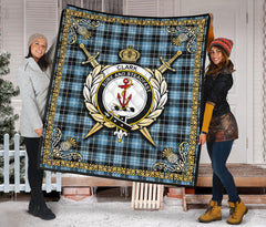 Clark Ancient Tartan Crest Premium Quilt - Celtic Thistle Style